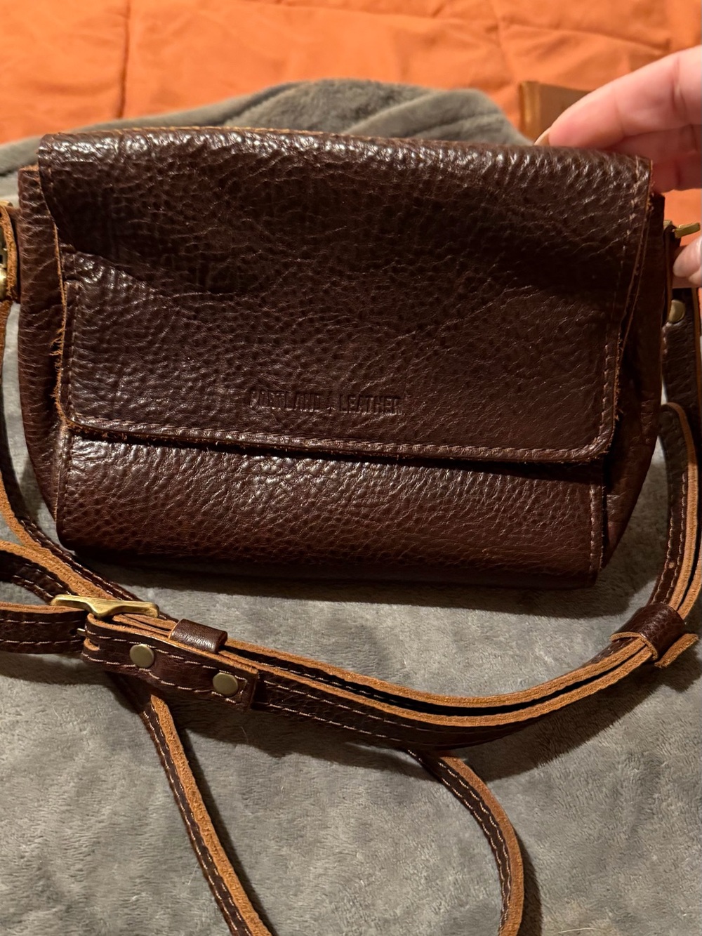Portland Leather Dark Brown Crossbody Bag Small Metro